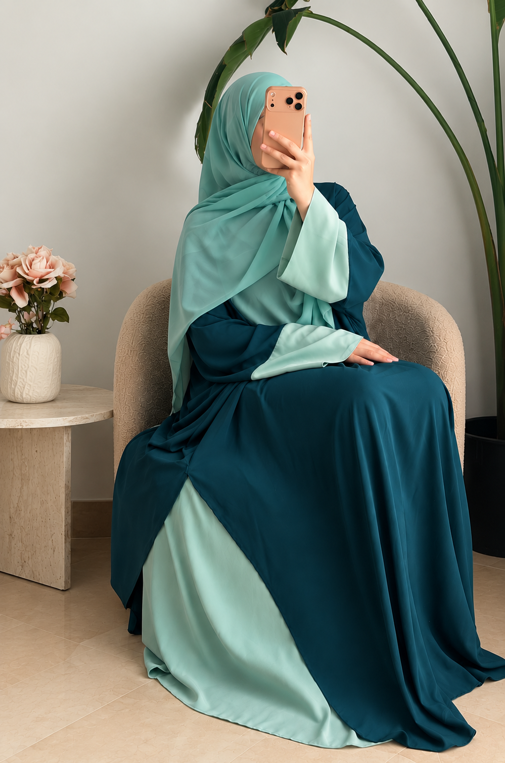 Mawadda Set Pétrole & Menthe - vue assise