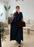 Set Amana Navy - tunique longue et pantalon large, vue de face